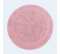 Luxury Reversible Cotton Round Bath Mat Homescapes Baby Pink One Size