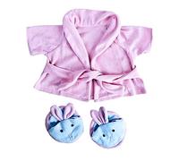 Pink Bathrobe with Bunny Slippers Teddy Bear Clothes Outfit Fit 36cm - 46cm Build-A-Bear, Vermont Teddy Bears, and Make Your On Stuffed Animals