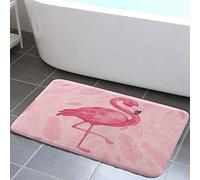 Pink Bathroom Rugs Cute Flamingo Modern Art Boho Floor Mat Soft Flannel Bath Rugs for Bathroom 16 x24