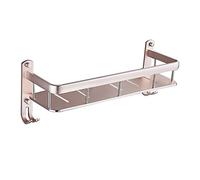 Pink Bathroom Towel Rack with Shelf, Aluminum Wall Mount Towel Holder Paint Surface Treatment with Mobile Hooks - Single Tier, Double Tier, Three Tier/50Cm/a The New (50cm a)