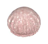 Pink Beach. Reusable Shower Cap,Double Layer Water Shower Non Wetting Hair Cap,Large Size For All Hair Lengths