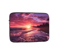 Pink Beach Sunset Laptop Case 15 inch, TSA Laptop Sleeve Shockproof Protective Notebook Case Water Resistant Computer Carrying Cover Briefcase Handbags Men Women Computer Bag