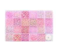 Pink Beads for Bracelet Making, Seed Bead Glass Beads, Friendship Bracelet Making Kit Craft Kit Set Small Bead for Girls Adults
