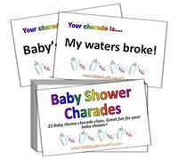 Pink Bee Baby Shower Party Game - Charades (Rainbow)