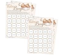 Pink Bee Parties (2 packs of) Bingo Baby Shower Game in Teddy Bear Theme - 40 Players