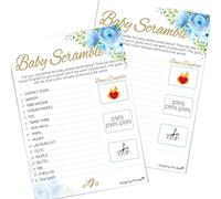 Pink Bee Parties, Baby in Bloom Scramble Quiz Blue Game for Baby Showers - 10 Players