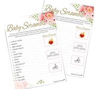Pink Bee Parties Baby Scramble in Floral Theme - Pink Baby Shower Game - 10 Players