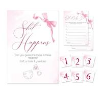 Pink Bee Parties Baby Shower Game Sh!t Happens in Pretty Pink Bow Theme for Baby Girls, Gender Reveal Fun (20)