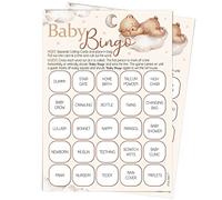 Pink Bee Parties Bingo Baby Shower Game in Teddy Bear Theme - 20 Players