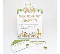 Pink Bee Parties Guess The Sweets Game in Safari Theme - Baby Shower Game [40 Guest]