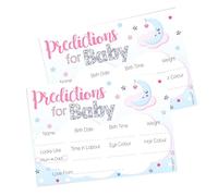 Pink Bee Parties Prediction Cards in Over The Moon Theme - Unisex Baby Shower Keepsake Game Unisex - 10 Players