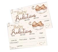 Pink Bee Parties Prediction Cards in Teddy Bear Theme - Baby Shower Keepsake Game - 20 Players