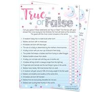 Pink Bee Parties True or False Game in Over the Moon Theme - Unisex Baby Shower Game - 20 Players