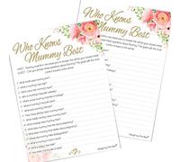 Pink Bee Parties Who Knows Mummy Best - Floral Theme Baby Shower Game - Pink