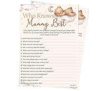 Pink Bee Parties Who Knows Mummy Best Game in Teddy Bear Theme - Baby Shower Game - 10 Players