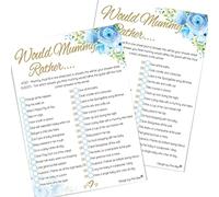Pink Bee Parties, Would Mummy Rather - Floral Theme Baby Shower Game - Blue