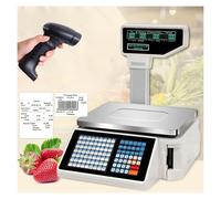 Pink Beryl Dual Display Counting Scale,Cash Register Scale,Label Printing Scales,Price Computing Scale,30Kg Digital Barcode Scales,with CashBox ＆ Scanner,for Supermarket/Retail,A+Scanner
