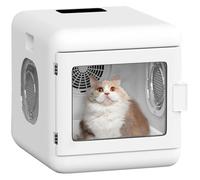 Pink Beryl Pet Hair Dryer Box, Ultra Quiet Blow Dryer 6L Capacity for Cats and Small Dogs, Professional Fast Drying Blower, Temperature and Time, 360 Degree Warm Wind
