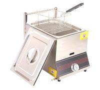 Pink Beryl Professional Deep Fryer Gas Fryer, Stainless Steel Chicken Chip Fryer with 6L Tank with Basket Scoop for Commercial Restaurant