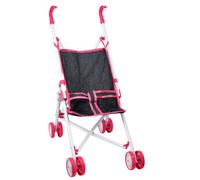 (Pink) BiBi Doll Baby Dolls Buggy Foldable Stroller with Safety Belt Dolls Pram Pushchair Toys