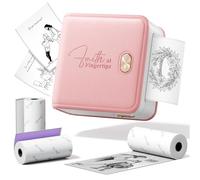 Pink Bible Study Supplies, Bible Journaling Mini Sticker Printer F21 Kit | Christian Gifts for Women, Kids, Family & Group Study, with 3 Rolls of 53 mm x 3.5 m Stickers, Bible Tags