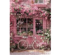 Pink Bicycle Jigsaw Puzzle 2000 Piece, Puzzles for Adults 2000, The Impossible Challenge, Jigsaw Puzzle Games Classic Educational, Wooden Puzzles, for Home Wall Decoration Gift FNKL1-333