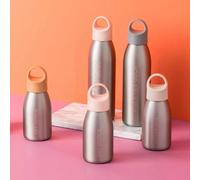 (Pink, Big) 450ml 230ml Stainless Steel Water Bottle Ultralight Thermos Vacuum Cup Camping Travel Portable Insulated Kettle Form System