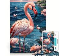 Pink Bird Flamingo 1000 Piece Jigsaw Puzzles for Teenagers Mind Challenge Toy Quiet Hobby Precise Cut Seasonal Gift (50x75cm)