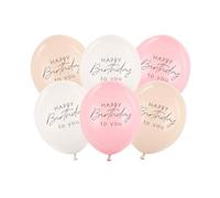 Pink Birthday Balloons - 30 cm, Pack of 6 | Birthday Party Decorations | Pink Balloons for Girls