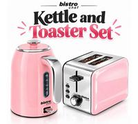 Pink Bistro Chef 1.7L Electric Kettle & Toaster Set
