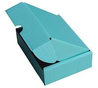 PINK BLACK BLUE RED WHITE BROWN CARDBOARD SMALL PARCEL BOXES SHIPPING MAILING GIFT STORAGE (7" x 5.5" x 2", LIGHT BLUE, 5)