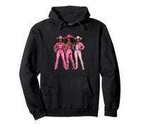 Pink Black Cowgirl Western Squad Southern Rodeo Country Pullover Hoodie