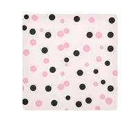 Pink Black Dots Camera Wrap Cloth, Squares Magic Self-Adhesive Cloth for Lens Camera Anti-Scratch Lens Protector Makeup Wrap Cloth Bag 17.7" x 17.7"