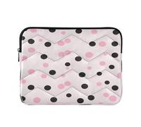 Pink Black Dots Laptop Sleeve Case for 13-14 Inch Notebook, Portable Computer Bag Briefcase Tablet Travel Carrying Case