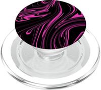 Pink Black Modern Abstract Swirl Teen Girl Women PopSockets PopGrip for MagSafe