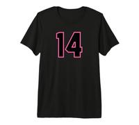 Pink Black Number #14 Sports Team Premium T-Shirt