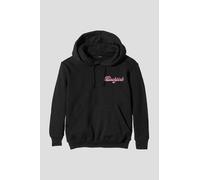 Pink Black Photo Back Print Hoodie | Size: Large Pink Black L