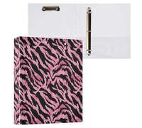 Pink Black Tiger Print 3 D-Ring Binder A4 1 Pack with 200 Sheet for Kids School Supplies Women Men Office