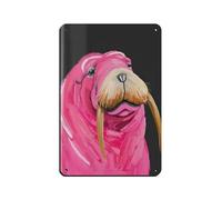 Pink & Black Walrus Retro Poster Metal Tin Sign Chic Art Retro Iron Painting Bar People Cave Cafe Family Garage Poster Wall Decoration 8x12inch(20x30cm)