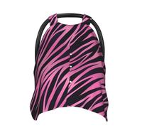 Pink Black Zebra Print Striped Baby Car Seat Covers, Breathable Nursing Cover Breastfeeding Cover, Stroller Covers, Multi-use Infant Carseat Canopy, Baby Boys Girls Newborn Essentials