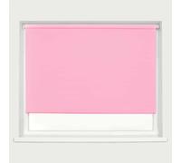 Pink Blackout Roller Blind Metal Fittings Trimmable UV Protection Thermal Properties Premium Fabric Home Office Bedroom Kids Room Child Safe Easy Fit 90cm Width x 160cm Drop