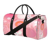 Pink Blending Watercolor Spots Foldable Travel Duffle Bag Waterproof Sports Gym Bag with Shoulder Straps