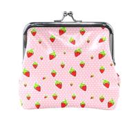 Pink Bliss Leather Coin Purse for Women Small Wallet with Lock Vintage Clasp Pouch for Cards Compact Travel Wallet Cute Clutch Change Purse