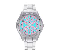 Pink Blob Fish Men's Watches Stainless Steel Watch Strap Analog Quartz Watch Business Wristwatches