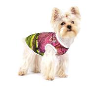 Pink Blooming Orchard Print Adorable Cotton Small Dog Clothes Pet Shirt, Soft Breathable Sleeveless Tank Top For Puppy, Cats And Chihuahua