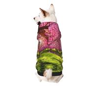 Pink Blooming Orchard Print Dog Hoodie For Small Dogs, Warm, Soft, And Breathable Sweatshirt, Easy To Wear Jumper, Pet Winter Weather Coat Pullover