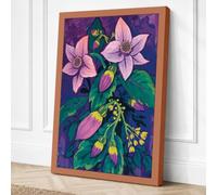 Pink Blooms and Foliage Canvas Wall Art Print 36x24 Inch (91 x 61 cm)