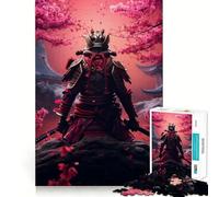 Pink Blossom Samurai Ninja 1000 Piece Jigsaw Puzzle for Teenagers Logic Toy Group Play Precision Cut Thoughtful Gift (38x52cm)
