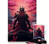 Pink Blossom Samurai Ninja Jigsaw Puzzle 1000 Piece for Teenagers Strengthen Recall Calm Relax Quality Edge Perfect Present (38x26cm)