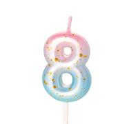 Pink Blue 8th Birthday Candle Mermaid Theme Number 8 Candle for Birthday Cake, 8 Birthday Candle 8th Candle for Cake, 8th Birthday Cake Candle Cake Toppers for 8 Year Old Girls Pink
